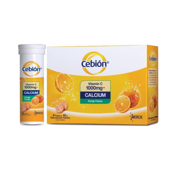 Cebion Vit C Tabs 1000mg + Calcium (Orange) 4x10's