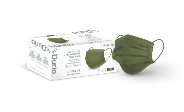 Durio 511 EL 3ply Surgical F/Mask (Green) x 50's