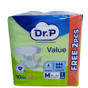 Dr. P Value Adult Diapers (M) x 10's+2's